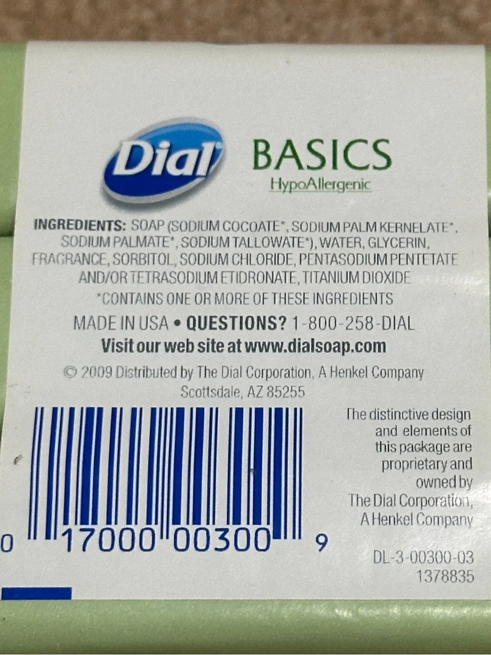 Dial Basics Hypoallergenic Bar Soap 3 Pack Retired NEW SEALED 3.2 OZ